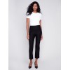 Capri Pants with Hem Slit - Black Capri Pants with Hem Slit - Black