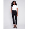 Capri Pants with Hem Slit - Black Capri Pants with Hem Slit - Black