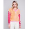 Color Block Cotton Sweater - Tangerine Color Block Cotton Sweater - Tangerine