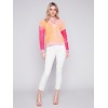 Color Block Cotton Sweater - Tangerine Color Block Cotton Sweater - Tangerine