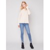 Cotton Blend Cable Knit Sweater - Ecru Cotton Blend Cable Knit Sweater - Ecru