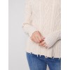 Cotton Blend Cable Knit Sweater - Ecru Cotton Blend Cable Knit Sweater - Ecru