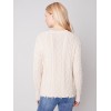 Cotton Blend Cable Knit Sweater - Ecru Cotton Blend Cable Knit Sweater - Ecru