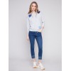 Cotton Sweater with Heart Patches - Grey Cotton Sweater with Heart Patches - Grey