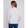 Cotton Sweater with Heart Patches - Grey Cotton Sweater with Heart Patches - Grey