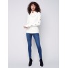 Cowl Neck Sweater with Button Detail - Ecru Cowl Neck Sweater with Button Detail - Ecru