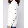 Cowl Neck Sweater with Button Detail - Ecru Cowl Neck Sweater with Button Detail - Ecru