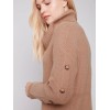 Cowl Neck Sweater with Button Detail - Truffle Cowl Neck Sweater with Button Detail - Truffle