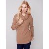 Cowl Neck Sweater with Button Detail - Truffle Cowl Neck Sweater with Button Detail - Truffle