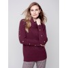 Cowl Neck Sweater with Button Detail - Port Cowl Neck Sweater with Button Detail - Port