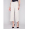 Cropped Wide Leg Pants - Beige Cropped Wide Leg Pants - Beige