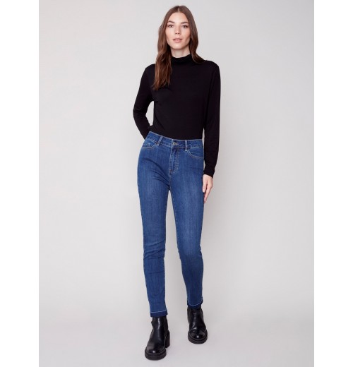 Cuffed Hem Jeans - Blue Jean Cuffed Hem Jeans - Blue Jean