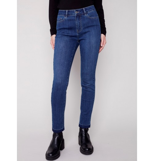 Cuffed Hem Jeans - Blue Jean Cuffed Hem Jeans - Blue Jean