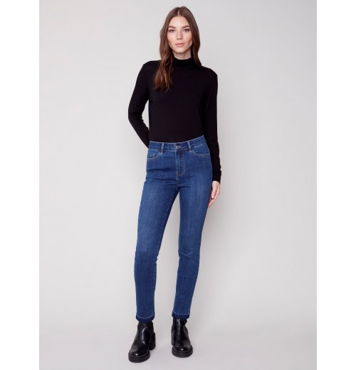 Cuffed Hem Jeans - Blue Jean Cuffed Hem Jeans - Blue Jean
