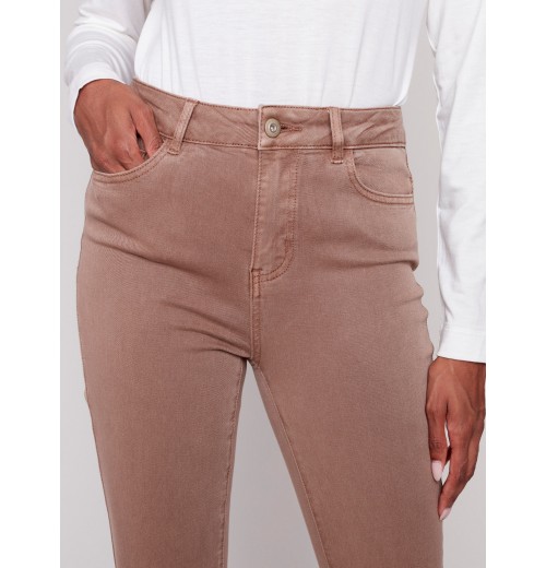 Cuffed Hem Twill Jeans - Truffle Cuffed Hem Twill Jeans - Truffle
