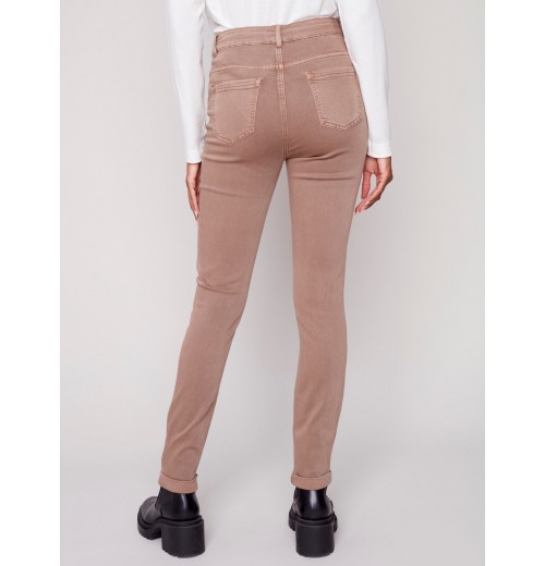 Cuffed Hem Twill Jeans - Truffle Cuffed Hem Twill Jeans - Truffle