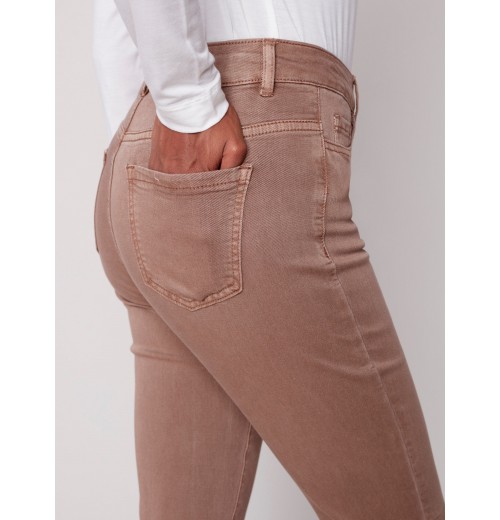 Cuffed Hem Twill Jeans - Truffle Cuffed Hem Twill Jeans - Truffle
