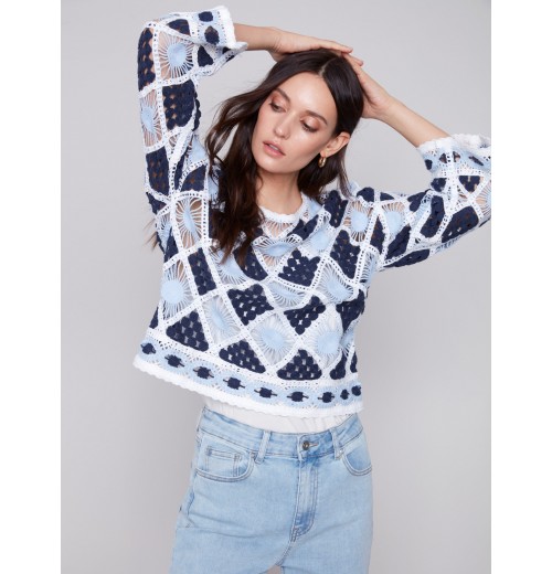 Diamond Crochet Top - Navy Diamond Crochet Top - Navy