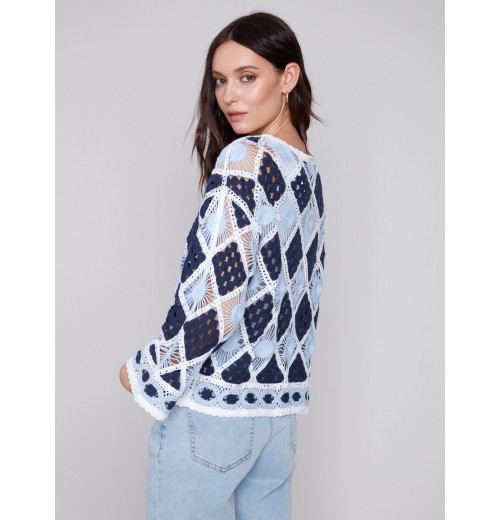 Diamond Crochet Top - Navy Diamond Crochet Top - Navy