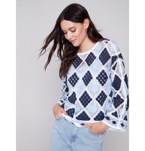 Diamond Crochet Top - Navy Diamond Crochet Top - Navy