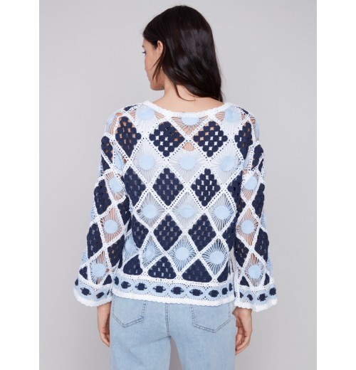 Diamond Crochet Top - Navy Diamond Crochet Top - Navy
