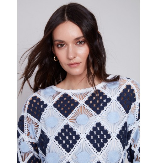 Diamond Crochet Top - Navy Diamond Crochet Top - Navy
