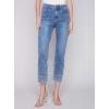 Embroidered Hem Jeans - Medium Blue Embroidered Hem Jeans - Medium Blue