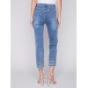 Embroidered Hem Jeans - Medium Blue Embroidered Hem Jeans - Medium Blue