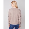 Embroidered Round Neck Sweater - Almond Embroidered Round Neck Sweater - Almond
