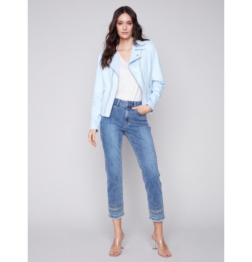 Faux Leather Jacket - Sky Faux Leather Jacket - Sky