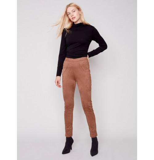 Faux Suede Leggings - Truffle Faux Suede Leggings - Truffle