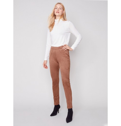 Faux Suede Leggings - Truffle Faux Suede Leggings - Truffle