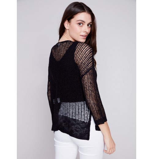 Fishnet Crochet Sweater - Black Fishnet Crochet Sweater - Black