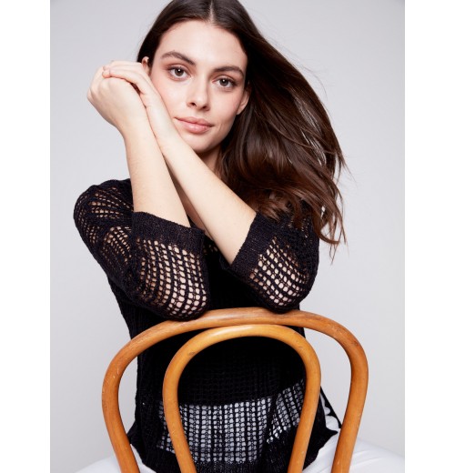 Fishnet Crochet Sweater - Black Fishnet Crochet Sweater - Black