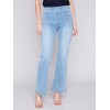 Flare Jeans with Decorative Buttons - Light Blue Flare Jeans with Decorative Buttons - Light Blue