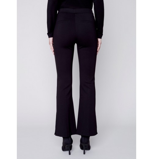 Flare Ponte Pants with Side Slits - Black Flare Ponte Pants with Side Slits - Black