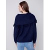Fringed Cowl Neck Sweater - Denim Fringed Cowl Neck Sweater - Denim