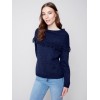 Fringed Cowl Neck Sweater - Denim Fringed Cowl Neck Sweater - Denim