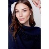Fringed Cowl Neck Sweater - Denim Fringed Cowl Neck Sweater - Denim