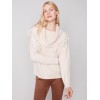 Fringed Cowl Neck Sweater - Ecru Fringed Cowl Neck Sweater - Ecru