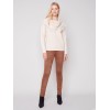 Fringed Cowl Neck Sweater - Ecru Fringed Cowl Neck Sweater - Ecru