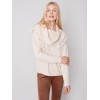 Fringed Cowl Neck Sweater - Ecru Fringed Cowl Neck Sweater - Ecru