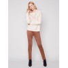 Fringed Cowl Neck Sweater - Ecru Fringed Cowl Neck Sweater - Ecru