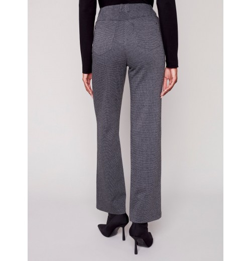 Houndstooth Flare Ponte Pants - Charcoal Houndstooth Flare Ponte Pants - Charcoal