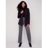 Houndstooth Flare Ponte Pants - Charcoal Houndstooth Flare Ponte Pants - Charcoal