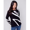 Jacquard Ottoman Cotton Sweater - Black Jacquard Ottoman Cotton Sweater - Black