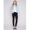 Jean Jacket with Frayed Edges - Bleach Blue Jean Jacket with Frayed Edges - Bleach Blue