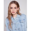 Jean Jacket with Frayed Edges - Bleach Blue Jean Jacket with Frayed Edges - Bleach Blue