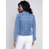 Jean Jacket with Frayed Edges - Medium Blue Jean Jacket with Frayed Edges - Medium Blue