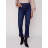 Jeans with Removable Feather Hem - Blue Black Jeans with Removable Feather Hem - Blue Black